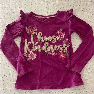 Isaac Mizrahi Purple Long Sleeve Tee with Ruffled Accents